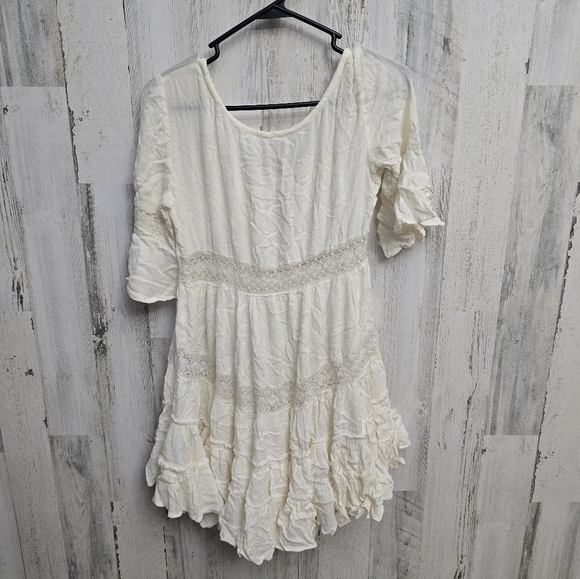 Free People Boho Off White Dress Womens Size XS - Picture 8 of 10